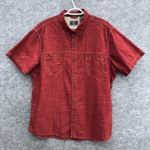 G.H. Bass & Co. Men's Button Down Shirt Casual Everyday Cotton Blend Red XXL